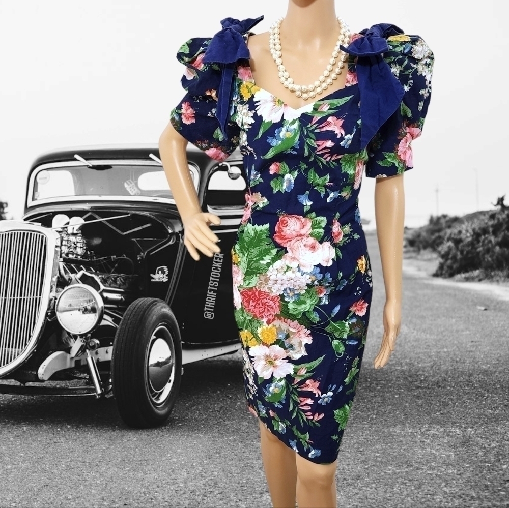 Blue floral Vintage Hourglass dress